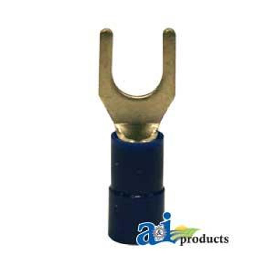 Spade Terminal, Insulated, Wire Size 16-14, Stud Size #10, 10 Pk