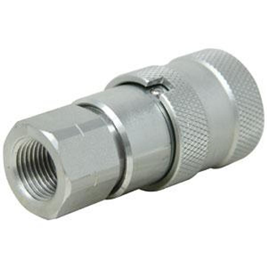 Flat Hydraulic Coupler Socket, Female, 3/8" NPT