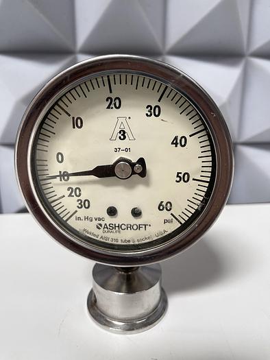 Used Ashcroft 250-2456-BA Pressure Gauge 60 PSI