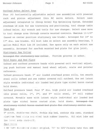 Used 2002 Mereen Johnson 424-DC-2+4 Gang Rip Saw