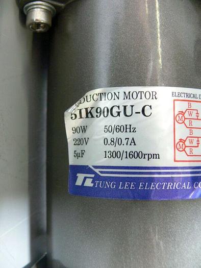 Used Tung Lee 5IK90GU-C Induction Motor w/ 4.5D 20127 6-270 Gear Unit Assembly