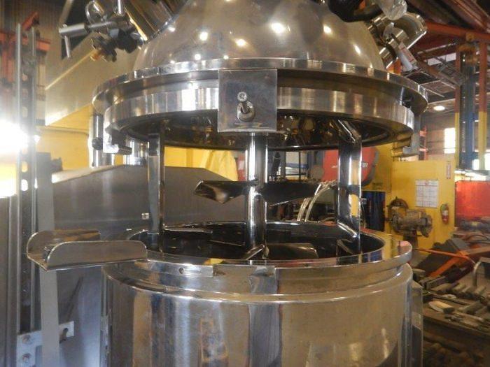 Used 40 GALLON (150 LITER) OLSA VACUUM HOMOGENIZER MIXER - 316L S/S - JACKETED