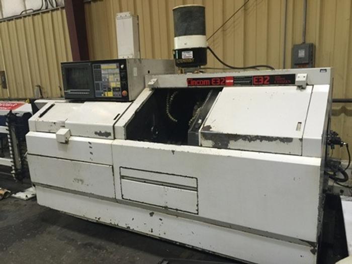 Citizen E-32 CNC Screw Machine With Chip Conveyor,Live Tools, Barfeed, 1999