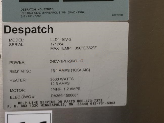 Used Despatch LLD1-16V-3