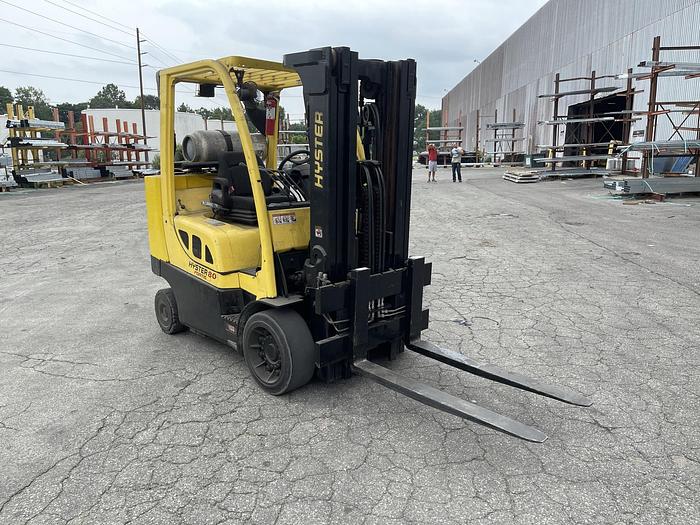 Used 8,000 POUND HYSTER MODEL S80FTBCS MFG. 2013 173" RAISED MAST WITH FORKS