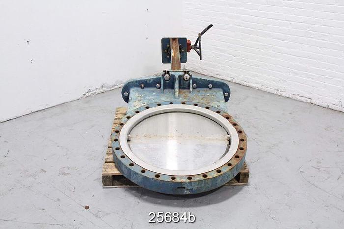 Used Fabri  30" Hand Operated Knife Gate Valve, Mild Steel Body, Stainless Steel Wetted Parts #25684