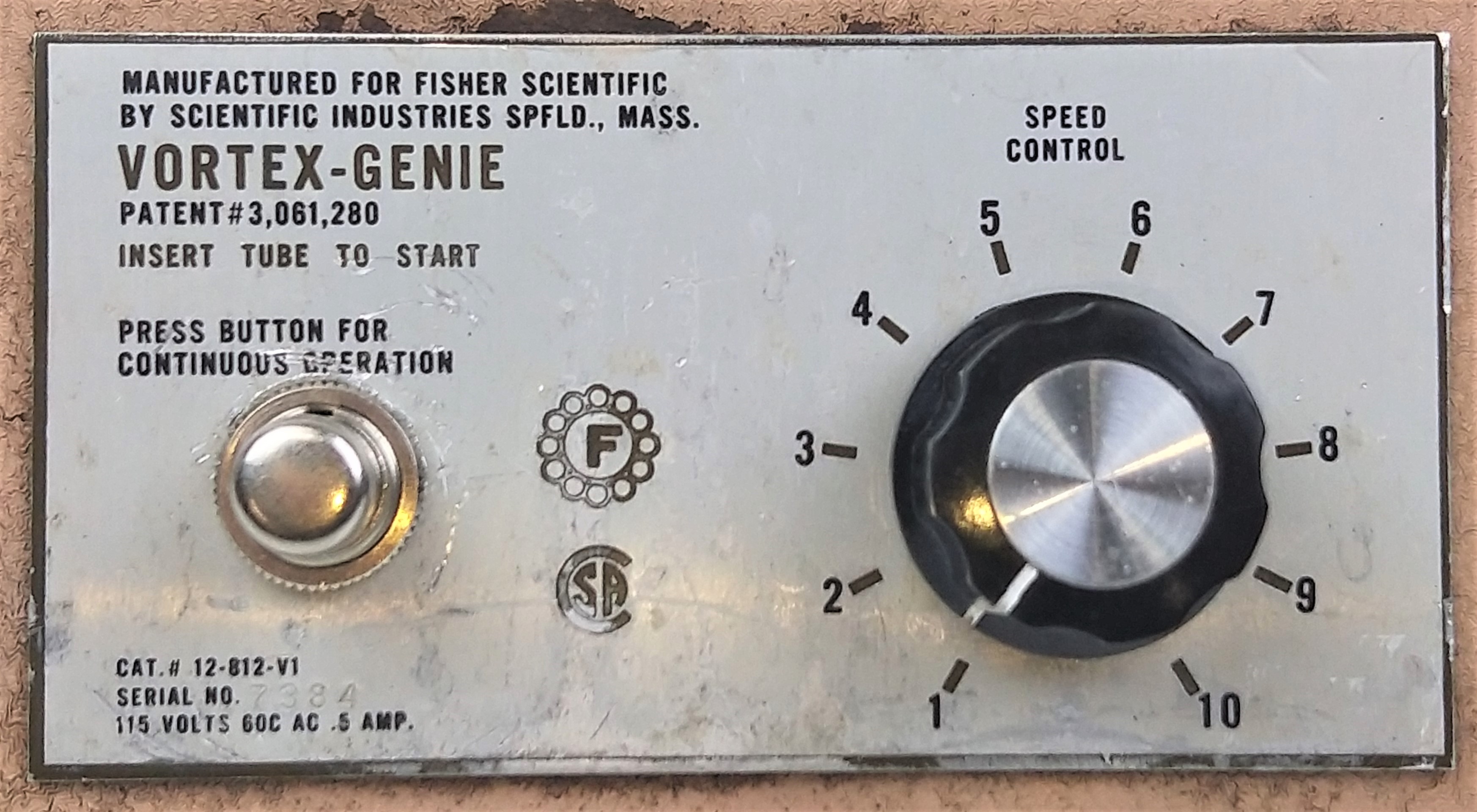 Used Fisher Vortex-Genie 12-812-V1 Vortex Mixer