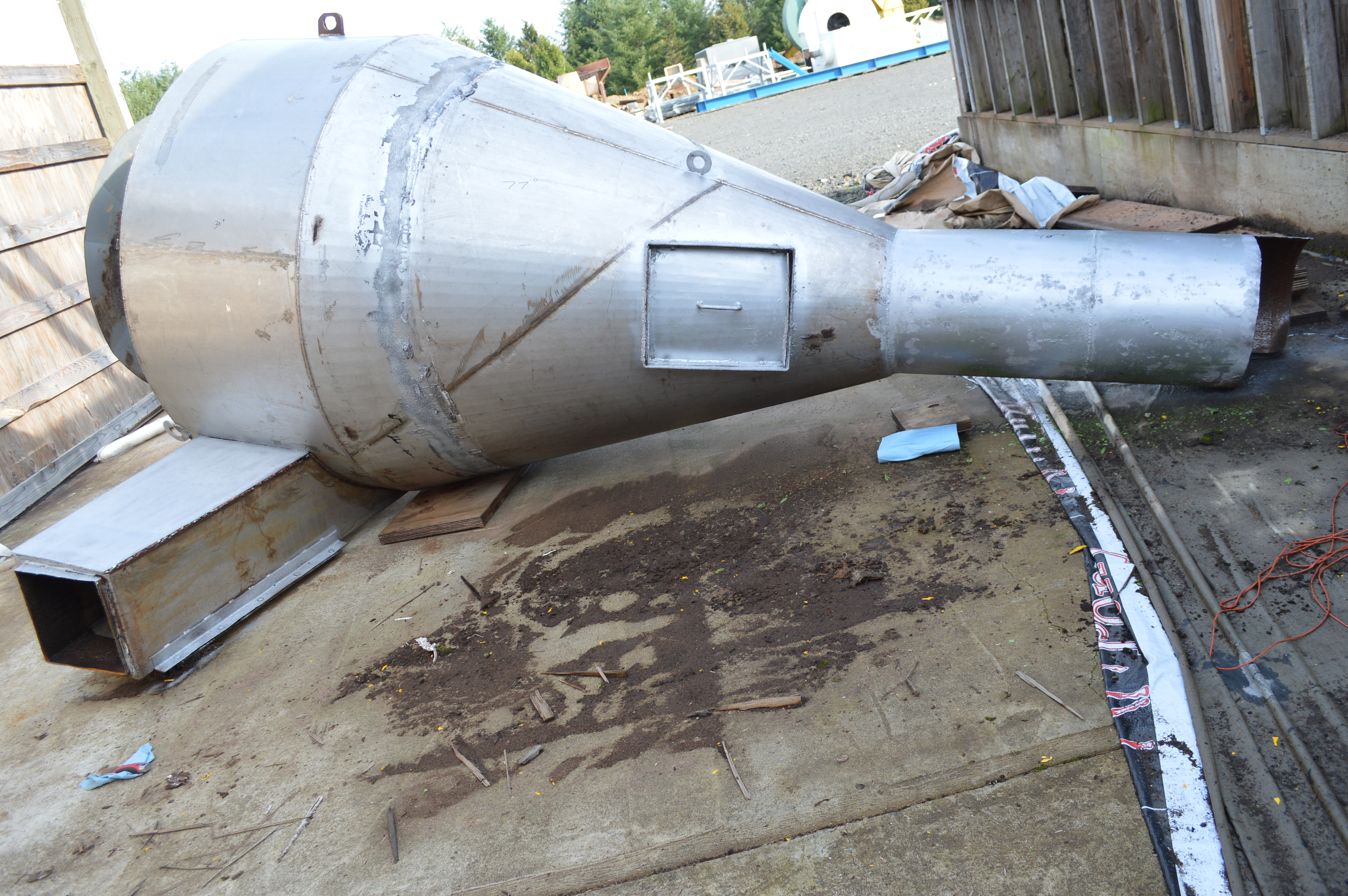 Used 6 FT. diameter cyclone, 6ft dust cyclone, used stainless steel cyclone 6′
