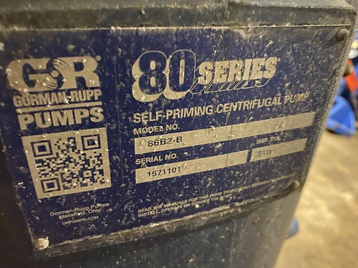 Used GORMAN RUPP MDL. 88B2-B TRASH PUMP STANDARD UNUSED SPARE UNIT
