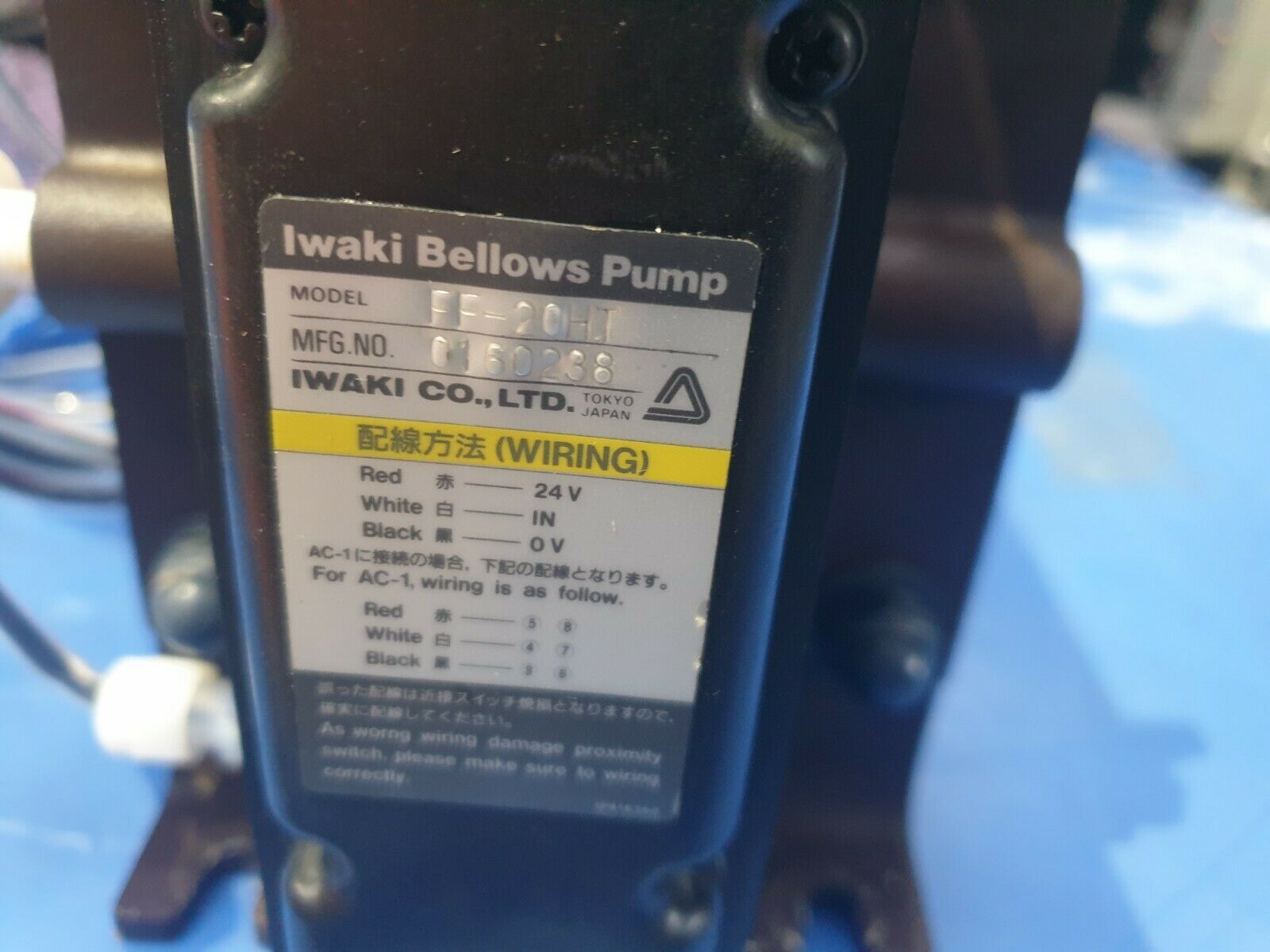 Used IWAKI  FF-20HT Pneumatic Drive Bellows Pump (rbd2.1b2)