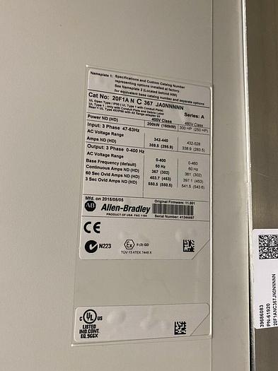 Used Allen Bradley 20F1AC367 JA0NNNNN Powerflex 753