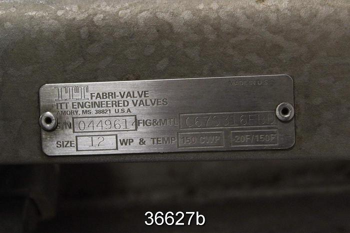 Used Fabri 12" Hand Operated Knife Gate Valve, C673216FBU #36627