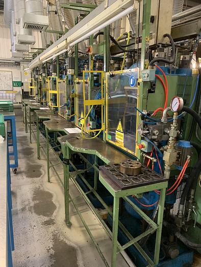 Used Bradley & Turton (Bank of 6) 50Ton Upstroke Hydraulic presses