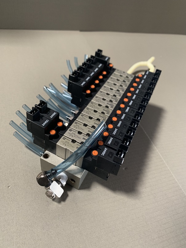 Used SMC Bank of Solenoid Valves VJ3143; VJ3243