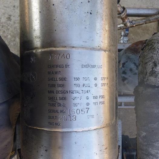 Used Heat Exchanger, Shell & Tube, S/st, Heat Transfer Pump Skid, (4) Pumps #S744939