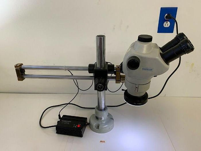 Used Scienscope Microscope w/ Stand WF 10X/22 Eye Pieces IL-LED-R2 Illuminator