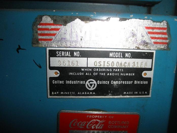 Used Compressor, Air, 100 HP, Quincy, 250 PSI, Air Dryer, #C741780