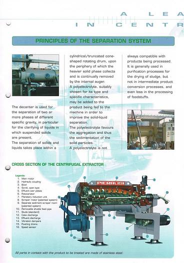 Refurbished PIERALISI decanter, type JUMBO 4