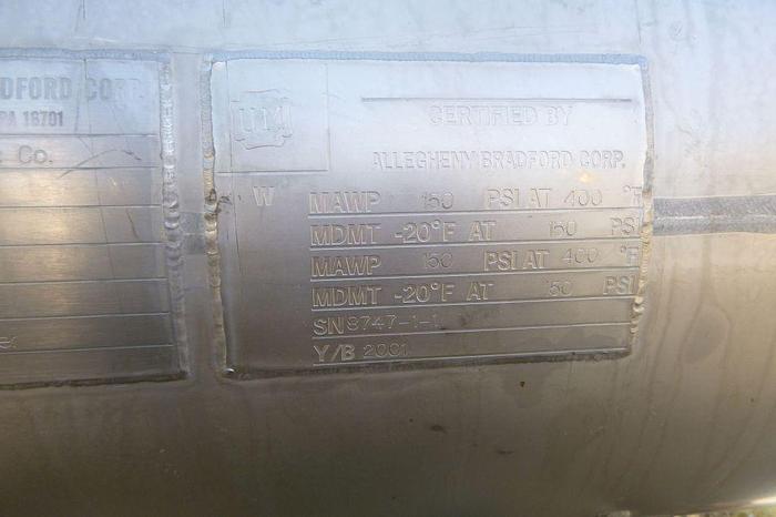 Used CIP, 2-Tank, 200 Gallon, 316L S/st, ESC, Heat Exchanger, #S744096