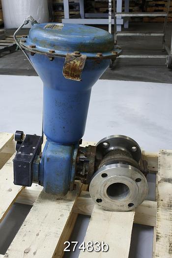 Used Dezurik FIG551 Vball Valve, 3", 316 Body, 316 Stem, 316 Ball, Stainless Steel Seat. Cwp 285 Psi, Max Temperature 390°F, Positioner P1200, 0-60 Psi Spring Range Air To Open Diaphragm Actuator. Split Body #27483