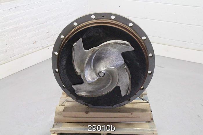 Used Goulds 3175 Iron Power End, 20" Stainless Steel 2/4 Vane Impeller, Iron Stuffing Box Cover #29010