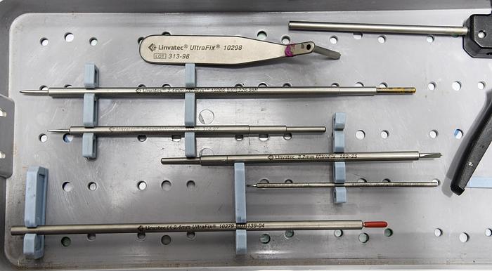 Used Linvatec Ultrafix Micromite Instrument Set with Tray 10298, 10206, 10202