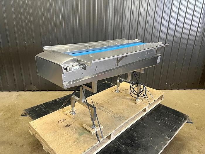 Used USED BELT CONVEYOR, 9" WIDE X 68" LONG, STAINLESS STEEL