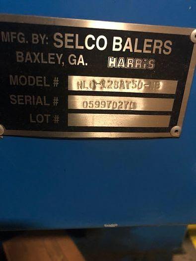 Used HARRIS SELCO MODEL HLO-128AT50 OPEN END HORIZONTAL AUTO-TIE BALER W/ CONVEYOR