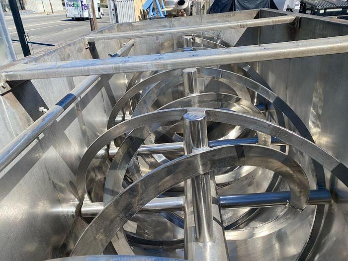 Used Mixer, Ribbon, 210 Cubic Feet, Stainless Steel, 30 HP, Double Ribbon #S744804