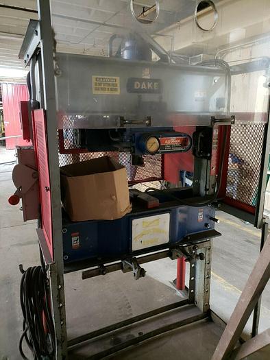 Used 75 Ton, Used Dake Sliding Ram Electric/Hydraulic H-Frame Press. With guards.
