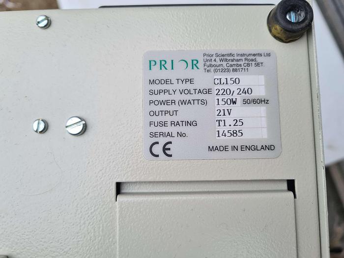 Used Prior Scientific CL150 Fiber Optic Cold Light Illuminator
