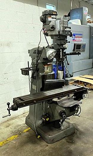 Used 3114, Bridgeport, 9"x48" Series I, Vertical Miller Power feed table & Accurite DRO, 1995