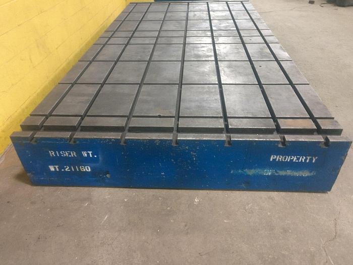 Used 84" X 160" X 17" H T-SLOTTED LAYOUT TABLE / RISER PLATE