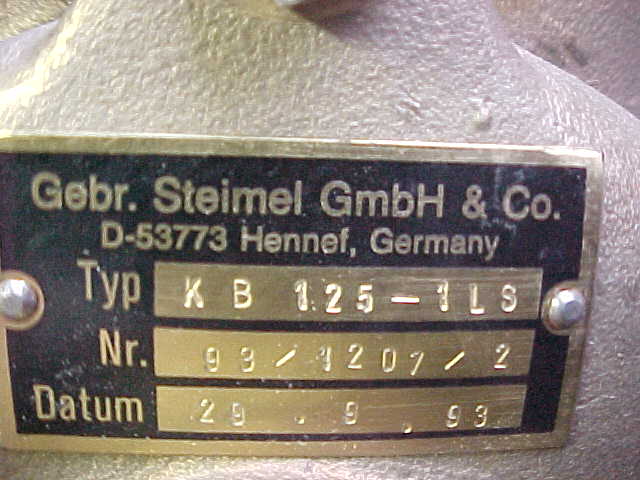 Used 1993 STEIMEL WATER PUMP KB 125-1LS