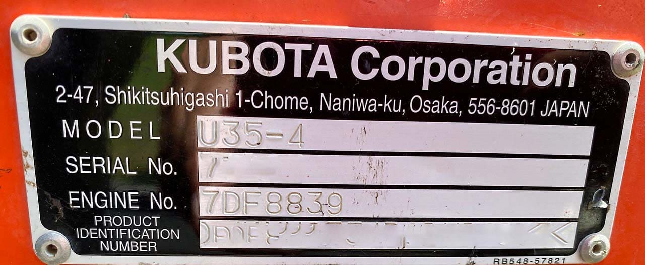 Used Kubota U35-4 - Mini Excavator - 2013