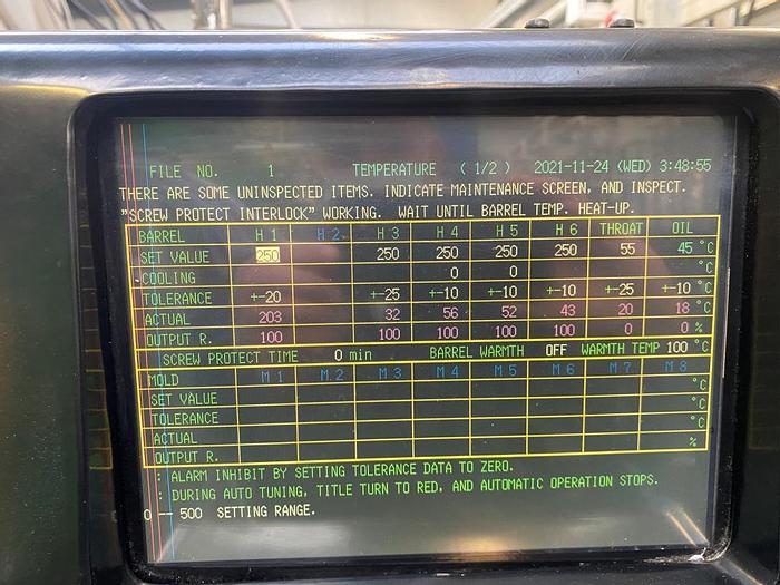 Used 1997 Meiki M-50C- DM Injection Moulding Machine