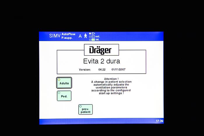 Used EVITA 2 DURA DRAGER VENTILATOR