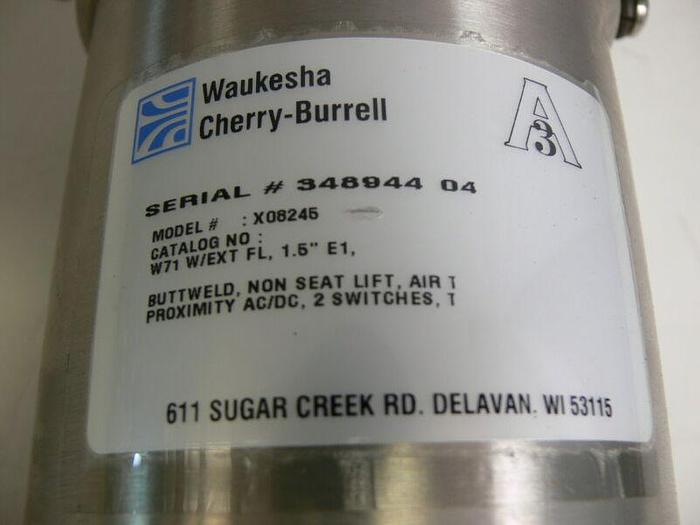 Used Waukesha Cherry-Burrell X08245 W71 W/EXT FL, 1.5" E1