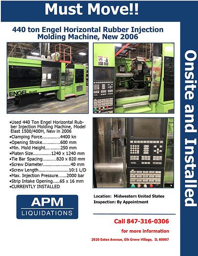 2006 440 ton Engel Rubber Injection Molding Machine, Elast 1500/400H