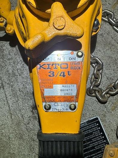 Surplus 2022 Kito 3/4 and 1.5 ton used chain hoists