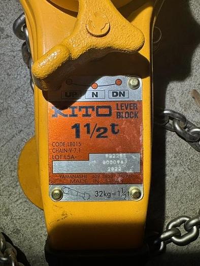 Surplus 2022 Kito 3/4 and 1.5 ton used chain hoists
