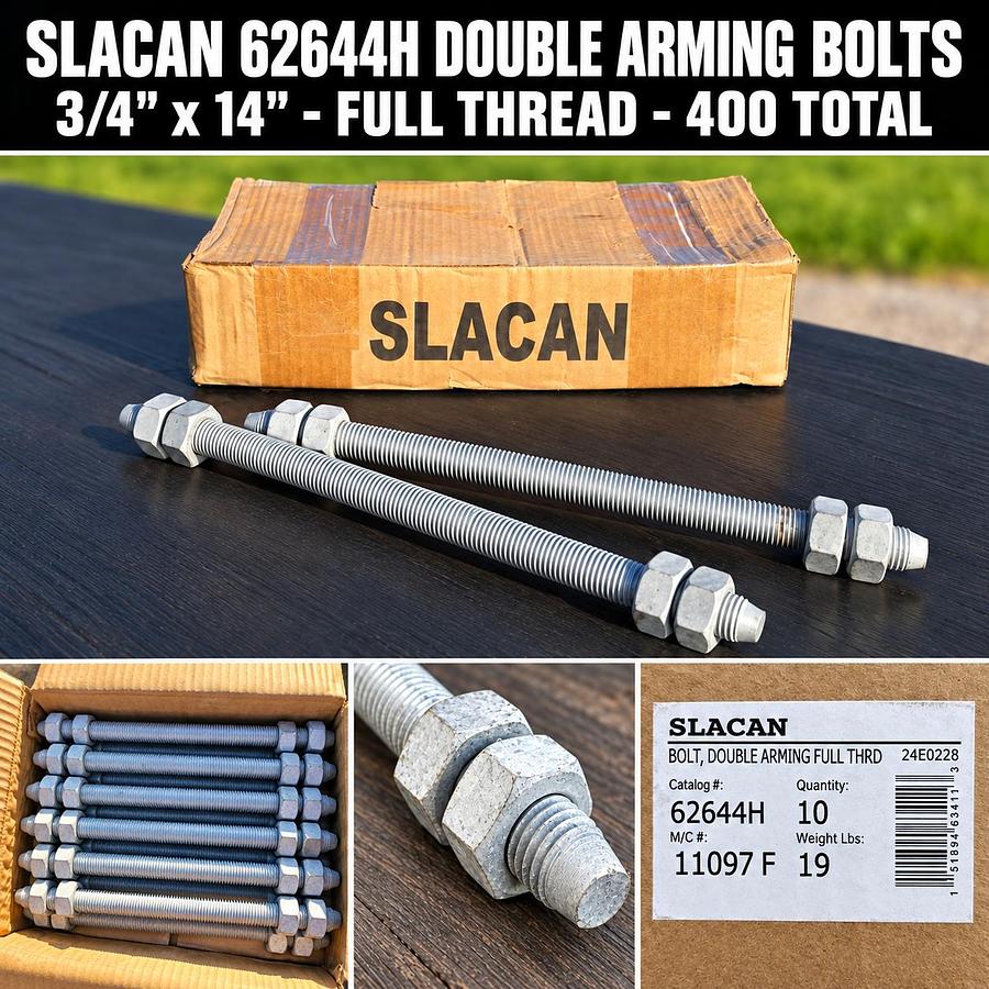 Used SLACAN++ NEW SURPLUS UTILITY POLE LINE HARDWARE, CONNECTORS & LINE CONSTRUCTION MATERIAL