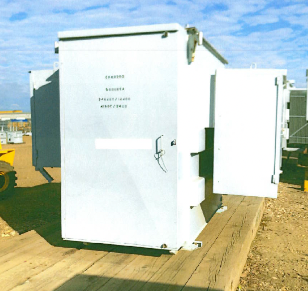 Used 1999 Carte 5 MVA Transformer, HV- 24940Y/14400, LV-4160Y/2400