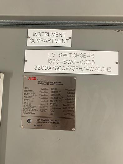 Surplus ABB 3200amp 600volt Electrical Switchgear & Building