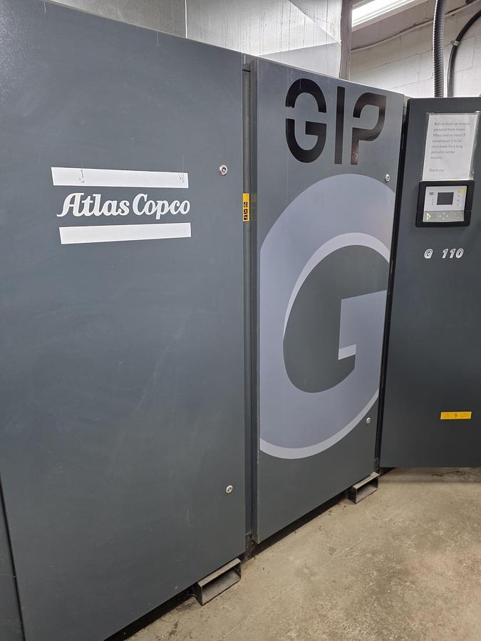 Used 2019 Atlas Copco G110 660 CFM Compressor with Refrigerant dryer