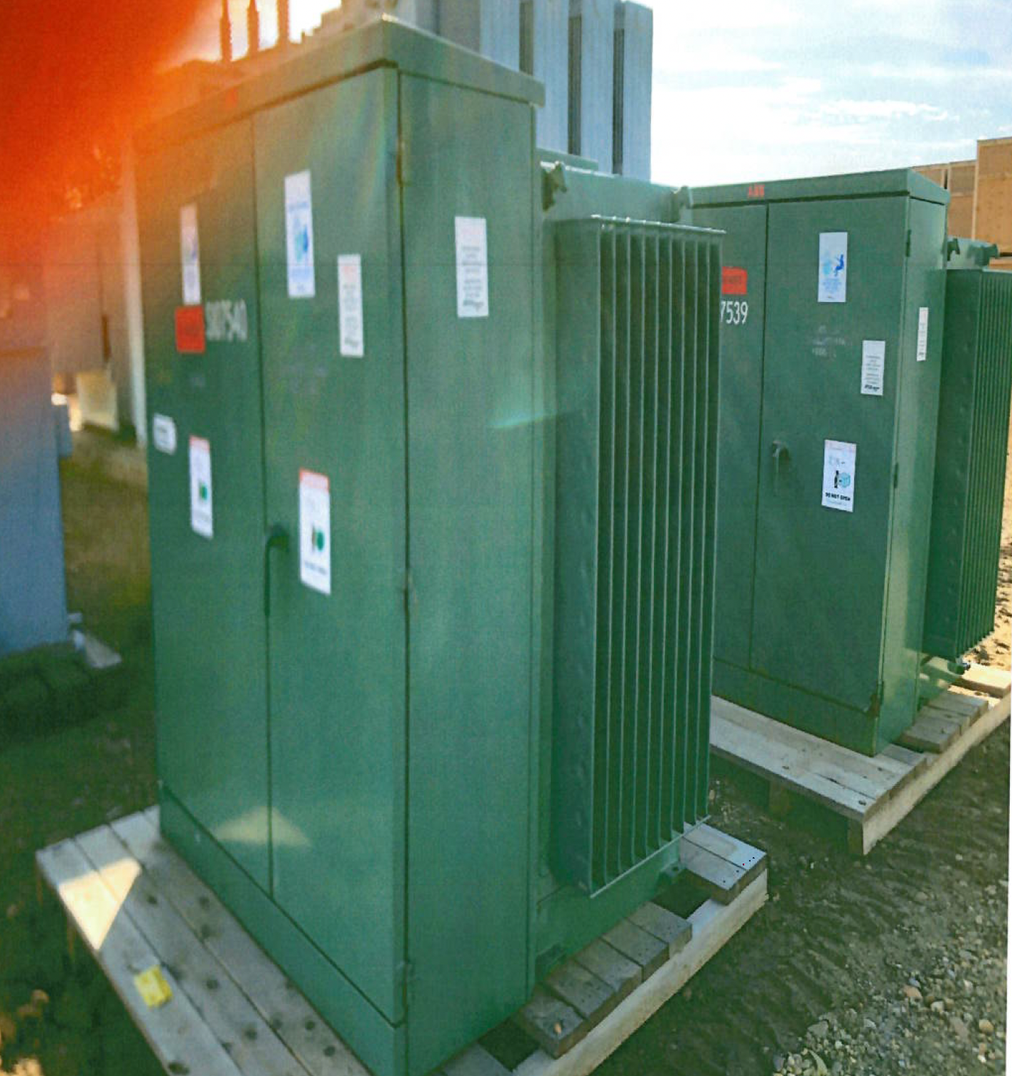 Used ABB 1500 kVA Transformers, 24940Y/14400V 600Y/347