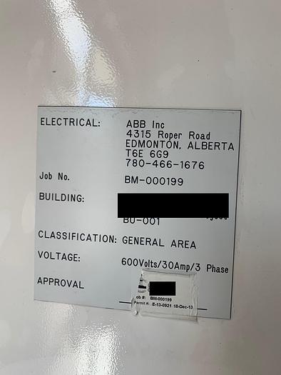 Surplus ABB 3200amp 600volt Electrical Switchgear & Building