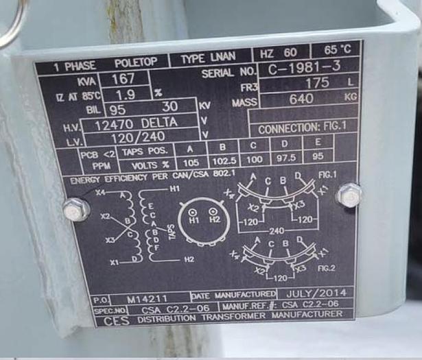Refurbished Various Manufacturers Pole-Mount Transformers from 25kVA to 250 kVA.  Various voltages, Make an offer!