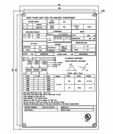 Surplus 2024 Connect-Events 2550 kVA NEW Substation transformer HV: 13200V  LV: 480GrdY/277V