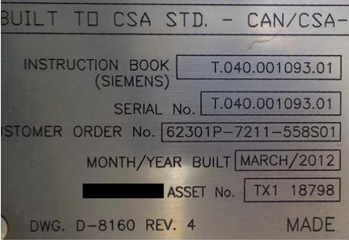 Surplus 2012 *Sale Pending* Siemens Substation transformer 20-33.3 MVA rated 122.4 to 151.2kv